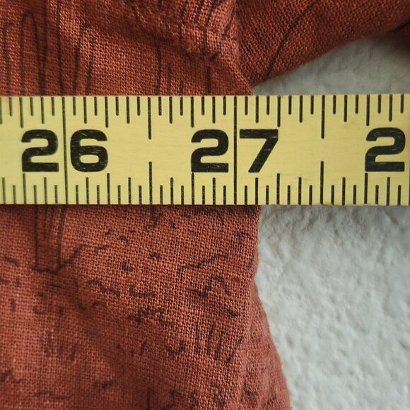 REI Cooperative Shirt Mens 2XL Rust Brown Organic Cotton Hemp Outdoors Map Print - Picture 10 of 10